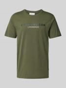 Lindbergh T-Shirt mit Label-Statement-Print in Khaki, Größe L