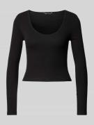 Only Longsleeve mit V-Ausschnitt Modell 'KAYA' in Black, Größe L