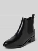 Tamaris Chelsea Boots aus Leder mit Blockabsatz in Black, Größe 38