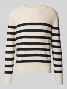 Tommy Hilfiger Strickpullover mit Label-Stitching und Rundhalsausschni...