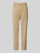 Goldgarn Tapered Fit Bundfaltenhose mit Gürtelschlaufen in Beige, Größ...