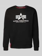 Alpha Industries 'BASIC SWEATER' mit Logo-Print in Black, Größe L