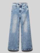 Blue Effect Wide Leg Jeans mit Label-Patch in Blau, Größe 140