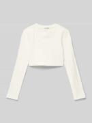 Tom Tailor Longsleeve mit Rundhalsausschnitt in Offwhite, Größe 140