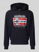 Napapijri Hoodie mit Label-Print Modell 'BIG FLAG' in Black, Größe L