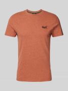 Superdry T-Shirt mit Label-Stitching in Orange Melange, Größe XL