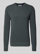 JAKE*S STUDIO MEN Strickpullover mit Rundhalsausschnitt in Dunkelgrau,...