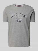 HECHTER PARIS T-Shirt mit Label-Print in Hellgrau, Größe L