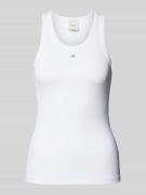 Calvin Klein Womenswear Top mit Rundhalsausschnitt in Weiss, Größe L