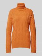 Tommy Hilfiger Wollpullover mit Zopfmuster Modell 'SOFT WOOL' in Cogna...