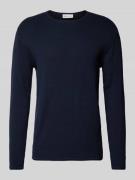 TOM TAILOR DENIM Regular Fit Pullover mit Strukturmuster in Dunkelblau...