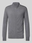 OLYMP Level Five Slim Fit Strickjacke mit Stehkragen in Silber, Größe ...