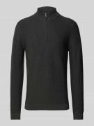 OLYMP Level Five Slim Fit Strickpullover mit Stehkragen in Anthrazit, ...