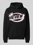 REVIEW Hoodie mit Kapuze in Black, Größe L