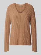 (The Mercer) N.Y. Strickpullover aus Kaschmir mit V-Ausschnitt in Came...