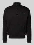 REVIEW Essentials Half-Zip Sweatshirt in Black, Größe M