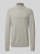 Tommy Hilfiger Wollpullover mit Stehkragen Modell 'LAMBSWOOL' in Hellg...