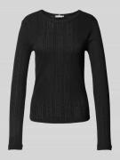 Tommy Hilfiger Longsleeve mit Lochstickerei und Logo-Stitching in Blac...