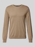 OLYMP Level Five Slim Fit Strickpullover aus Schurwolle mit Rundhalsau...