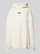 Karo Kauer Oversized Hoodie mit Label-Patch in Offwhite, Größe XS