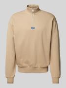 Hugo Blue Sweatshirt mit Stehkragen Modell 'Neeler' in Beige, Größe M