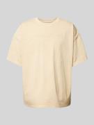 KARL KANI T-Shirt mit Label-Stitching in Beige, Größe XL