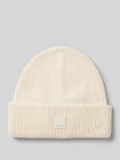 Marc O'Polo Denim Beanie mit Label-Badge in Offwhite, Größe One Size