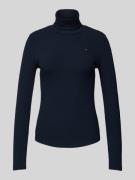 Tommy Hilfiger Slim Fit Longsleeve mit Rollkragen in Marine, Größe XS