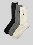 Polo Ralph Lauren Socken mit Zopfmuster im 3er-Pack in Black, Größe 1