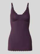 Skiny Trägertop mit Wellensaum in Aubergine, Größe 36