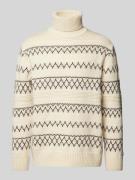 Knowledge Cotton Apparel Strickpullover mit Rollkragen in Offwhite, Gr...