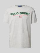 Polo Sport T-Shirt mit Label-Print in Hellgrau Melange, Größe XL