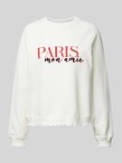 Rich & Royal Sweatshirt mit Statement-Print in Offwhite, Größe XS