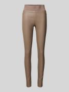 FREE/QUENT Leggings mit Ziernähten Modell 'Shantal' in Taupe, Größe M