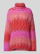 Milano Italy Oversized Strickpullover mit Rollkragen in Pink, Größe XL