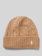 Polo Ralph Lauren Beanie mit Label-Stitching in Camel, Größe 1