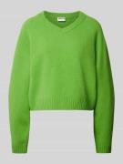 Jake*s Casual Pullover aus Woll-Kaschmir-Mischung mit abgerundetem V-A...