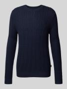 s.Oliver BLACK LABEL Regular Fit Strickpullover aus Woll-Mix mit Zopfm...