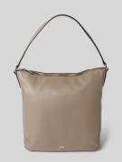 BOSS Lederhandtasche mit Label-Applikation Modell 'Alyce' in Taupe, Gr...