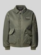 Schott NYC Blouson mit Label-Patch Modell 'DAN' in Khaki, Größe XS