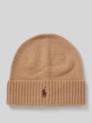 Polo Ralph Lauren Beanie aus Kaschmir mit Label-Stitching in Beige, Gr...