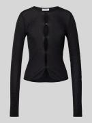 WEEKDAY Longsleeve mit Knopfleiste Modell 'Rosie' in Black, Größe XS