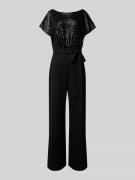 Swing Jumpsuit mit Paillettenbesatz in Black, Größe 36