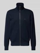 Tommy Hilfiger Regular Fit Sweatjacke mit Label-Stitching in Marine, G...