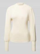 Only Strickpullover mit Stehkragen Modell 'KATIA' in Offwhite Melange,...