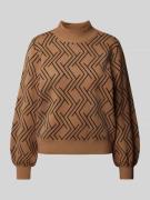 Only Pullover mit geometrischem Muster Modell 'ANNY' in Camel, Größe M