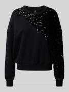 Pieces Regular Fit Sweatshirt mit Pailletten Modell 'NANCY in Black, G...