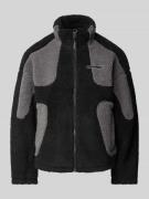 Review Sherpa Jacket mit Label-Patch in Black, Größe S