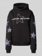 LOVE SCARS Hoodie mit Label-Print in Black, Größe M