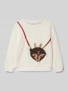 Name It Sweatshirt mit Rundhalsausschnitt Modell 'TINSEL' in Offwhite,...